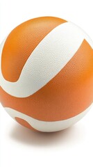 Orange and white basketball on a white background.