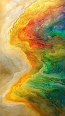 Abstract colorful fluid art with vibrant swirls and patterns.