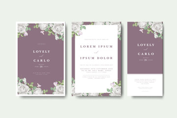 wedding invitation card with roses flower design
