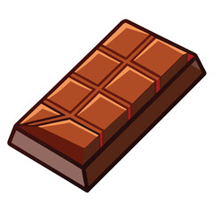 Cartoon chocolate bar shows segmented squares wrapped within a thick brown outline layer