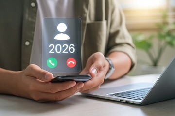 Incoming Call Notification from the Year 2026 on a Smartphone