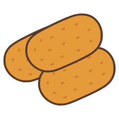 Croquetas Spanish croquette flat color vector illustration template design