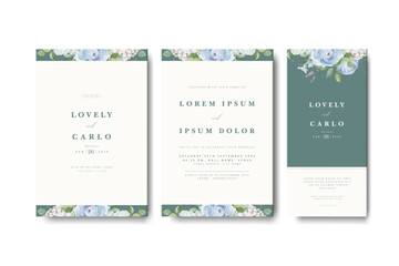 wedding invitation card with roses flower design