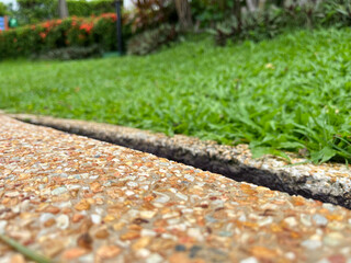 Close up of a stone walkway in the park, stock photo