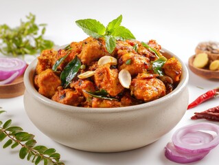 Chicken 65: spicy chicken dish