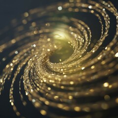 Swirling Golden Lights Vortex with Bokeh Effect