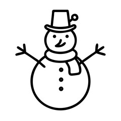 Christmas themed snowman icon transparent background 