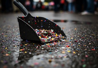 Colorful confetti cleanup