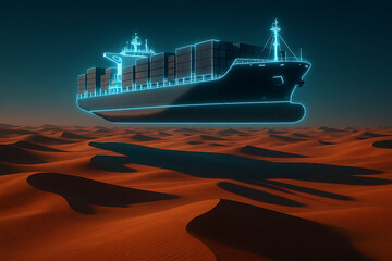 Digital Cargo Ship – Futuristic Container Freight in Global Trade
