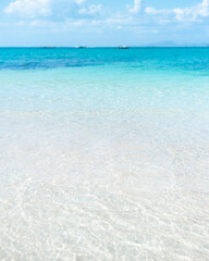 Exotic Tropical Seascape With White Sand and Turquoise Sea at Bamboo Island