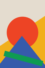 Abstract bauhaus Trendy neohaus shapes mid century background