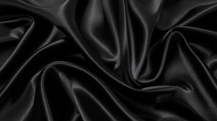 Fototapeta premium Abstract background black luxury cloth or liquid wave or wavy folds of grunge silk texture satin velvet material or elegant wallpaper design, background