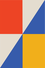 Abstract bauhaus Trendy poster shapes mid century background