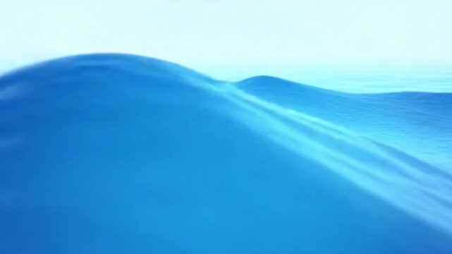 Blue Ocean Waves and Clear Horizon Transparent Background
