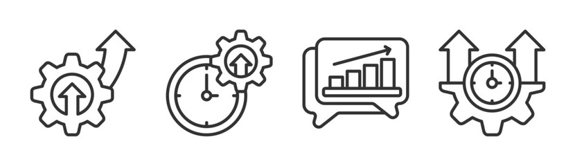 Productivity icon set multiple concept collection