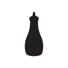 Sauce bottle silhouette vector flat illustration design.