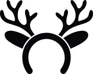 reindeer antler headband icon on white background.eps