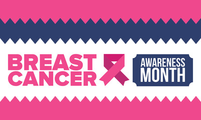 Breast Cancer Awareness Month. Pink october. Pink ribbon. Woman healthcare. Celebrate annual. Medic concept. Girl solidarity. Cancer prevention. Female disease. Poster, banner and background. Vector