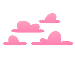 Pink clouds vector isolated illustration