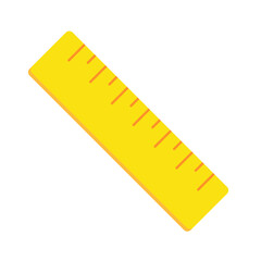 yellow ruler illustration isolated on white