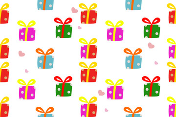 seamless pattern with colorful hearts