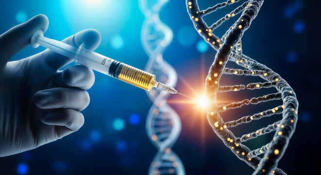 Dna vaccine research and development concept for genetic engineering and medicine advancement research