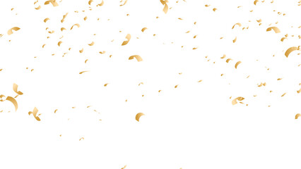 Fototapeta premium Golden confetti pieces scattered on transparency background create festive and celebratory atmosphere, perfect for parties and celebrations. shimmering effect adds touch of elegance and excitement