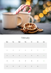 A3 Wall Calendar 2026 Easy Print February Food And Drinks Calendar
