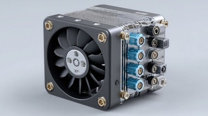 Fototapeta premium Passive cooling system for devices using heat sinks or airflow design without moving parts for silent temperature control 