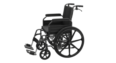 A symbol of independence a sleek wheelchair standing ready offering freedom and support on life s journey with black