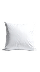 A plain white rectangular pillow, seemingly filled with down or a similar material, shown against a transparent background