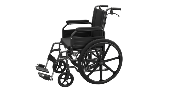 A symbol of independence a sleek wheelchair standing ready offering freedom and support on life s journey with black