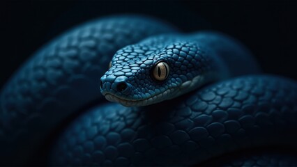Fototapeta premium Blue Snake Portrait