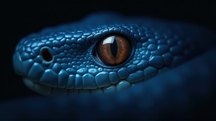 Fototapeta premium Close-up of a Blue Snake's Eye