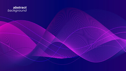 Futuristic abstract background with color line waves pattern for creative graphic design. Vector illustration.