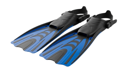 Adventure awaits with sturdy blue and black fins embracing the freedom of underwater exploration for exciting summer