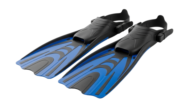Adventure awaits with sturdy blue and black fins embracing the freedom of underwater exploration for exciting summer