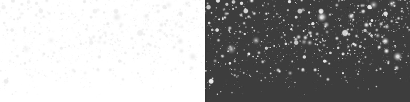 16:9 Snow snowfall snowflakes Christmas winter holiday background PNG overlay