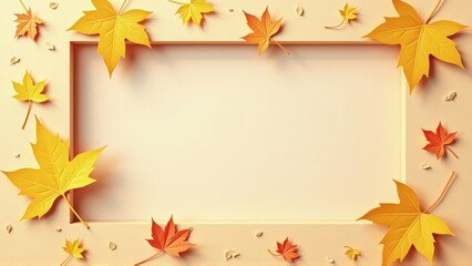 Autumn Frame with Maple Leaves