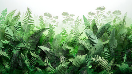Lush Ferns A Stunning Display of Green Foliage and Natural Beauty in a Dense Forest Setting, Perfect for Nature Lovers