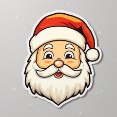 Santa claus head celebration illustrated decoration.
