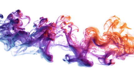 Colorful swirling smoke steam for Halloween mystical atmosphere isolated on transparent background 