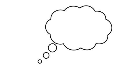 Thinking cloud bubble vector illustration isolated PNG with Transparent Background