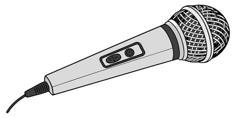 Hand drawn mic drawing illustration
