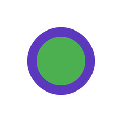 Minimalist geometric design featuring a white hexagon inside a vibrant purple circle, isolated on a clean white background for modern concepts