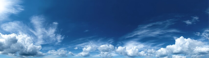 Obraz premium Panoramic hdr sky view with clouds overhead nature landscape outdoor scene