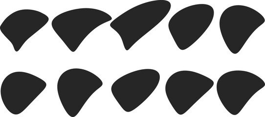 Fototapeta premium Abstract blobs organic shape set. Fluid liquid rectangle shapes collection. Speech bubble blob shape