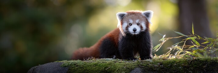Obraz premium Red panda in natural habitat
