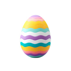 Colorful Decorative Easter Egg with Stripes, Perfect for Spring Celebrations and Festive Activities