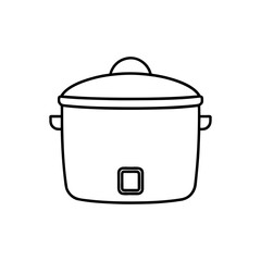Outline of a slow cooker on transparent background